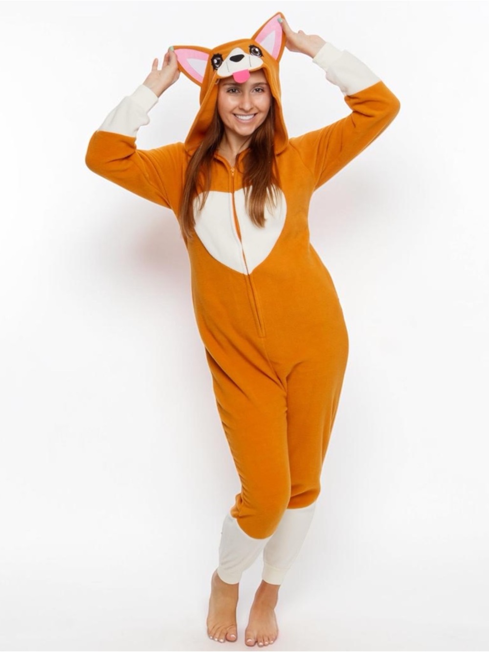 Funziez Animal Corgi Onesie XL Halloween Costume Plush Unisex NWOT